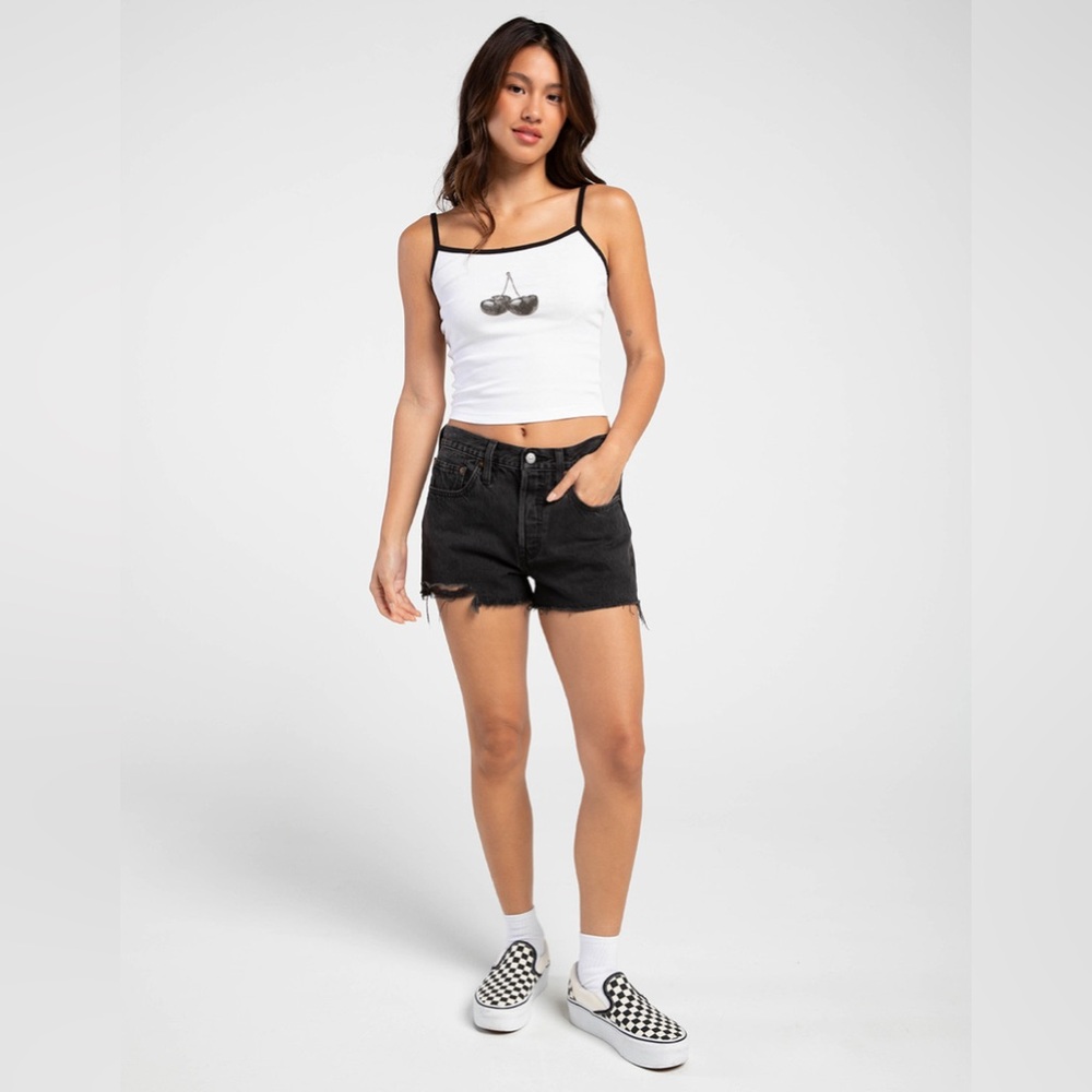 Levi’s 501 High Rise Black Denim Shorts
